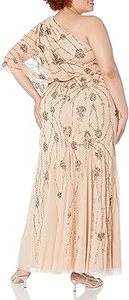 Vestido de fiesta de manga de un hombro con cuentas de lentejuelas Vestido de cóctel informal de fiesta formal adornado de tela de malla polivinílica de longitud completa - Product Image 5