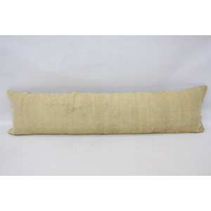 Sutil lana a rayas Ikat almohada bordada Beige 12x48 pulgadas lujo Floral Vintage patrón tejido técnica para ropa de cama portátil - Product Image 1