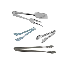 Herramientas de cocina Pinzas para ensalada de bloqueo de acero inoxidable Pinzas de silicona y utensilios de cocina y restaurantes Uso de boda real - Product Image 4