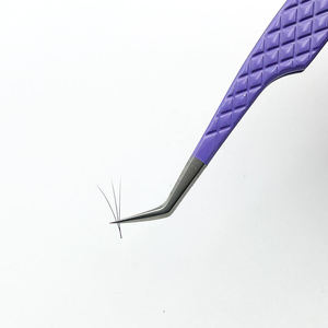 Juego de pinzas de extensión de pestañas antiestáticas de acero profesional para pestañas postizas 3D/6D pestañas de visón hacer abanicos-Color personalizado - Product Image 5
