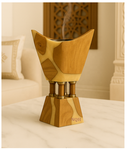 Brûleur à Bakhoor en bois d'acacia premium et résine époxy 2026 |   Diffuseur d'encens d'aromathérapie au design personnalisable artisanal |   Luxe - Product Image 2