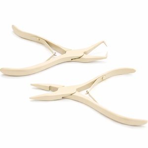 Kit de Herramientas Profesional para Extensiones de Cabello, Herramientas de Precisión Negras con Estuche de Lujo Beige - Product Image 1