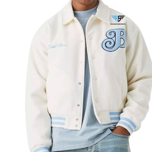 แจ็กเก็ตเบสบอลสำหรับผู้ชายเสื้อแจ็กเก็ตกันหนาวแบบลำลองปกตั้งมีหลายสี - Product Image 2