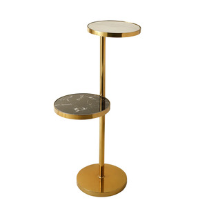 Luxury <b>Side</b> <b>Table</b> with <b>White</b> Marble Top and Wrought Metal Body Eye-Catching Dining <b>Table</b> at Wholesale Price - Product Image 3