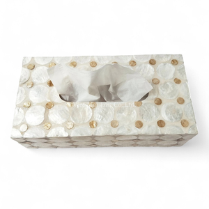 Boîte à mouchoirs en nacre faite à la main, vente en gros, boîte décorative en incrustation de coquillages pour la vente au détail - Product Image 3