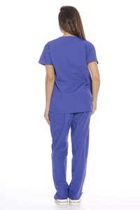ชุดยูนิฟอร์มพยาบาลแบบสครับผ้าโพลีเอสเตอร์ผสมคอตตอนสำหรับผู้หญิง รับผลิตตามสั่งพร้อมปักโลโก้ ชุดสครับแบบจ็อกเกอร์สำหรับบุคลากรทางการแพทย์ - Product Image 3