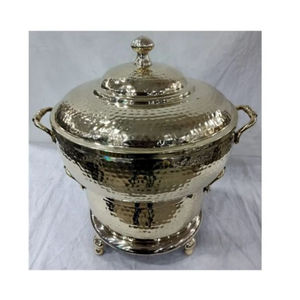 Equipo de buffet de diseño antiguo Calentador de alimentos de acero inoxidable Plato de frotamiento Vajilla Plato de frotamiento decorativo de boda - Product Image 1