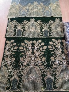 Tissu georgette en tulle brodé pour robes de mariée, accessoires de couture faits main pour femmes et filles, vente en gros - Product Image 2