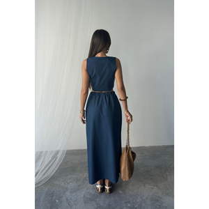 ชุดสูทผู้หญิง TENCEL YELEK สีคราม ดีไซน์ YIRTMALI และ TAKIM - Product Image 1