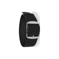 Bracelet de montre unisexe P05 en tissu Perlon noir, résistant à l'eau, respirant, doux, réglable et léger pour montre connectée