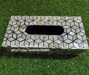 Caja de pañuelos decorativa con diseño de nácar para el hogar o la oficina - Product Image 2