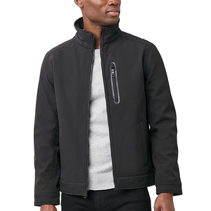 Best Selling High Quality Men's Soft Shell <b>Canvas</b> <b>Jacket</b> with Stand Collar and Front Logo Custom Design Winter Outdoor - Product Image 1