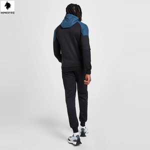 เสื้อฮู้ดผู้ชายสีดำแบบสวมหัวทำจากผ้าขนสัตว์ยืดหยุ่นแบบแบนแบบลำลอง - Product Image 4