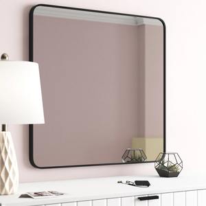 Modern Gold Art Deco Square Metal Framed Wall <b>Mirror</b> <b>with</b> Rounded Corners for Bathroom <b>Vanity</b> Entryway Wedding Decor - Product Image 6