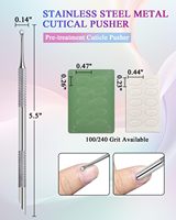 Pousse-cuticules double tête en acier inoxydable réutilisable et durable pour le nettoyage des ongles, 1 pièce, sacs de rangement, usage professionnel et domestique, personnalisable
