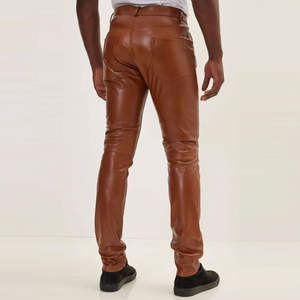 กางเกงหนังวัวสไตล์สตรีทแฟชั่นฤดูหนาวสำหรับผู้ชาย  โลโก้สั่งทำได้ เอวสูงปานกลาง ทรงตรง  ปรับแต่งได้ น้ำหนักเบา - Product Image 3