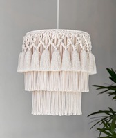 Abat-jour en macramé de Style bohème bohème coton décor à la maison gland frange suspendus lustres de plafond pendentif abat-jour