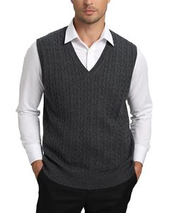 Luxury Anti-Wrinkle Anti-Shrink <b>Sleeveless</b> Knit <b>Sweater</b> <b>Men's</b> Slim Fit Front Fashion Top Comfortable Versatile Design for Autumn - Product Image 1