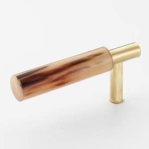 Modern Horn <b>Knobs</b> & Handle 100% Natural Black Horn Handle Drawer Pull Gold <b>Brass</b> Furniture Handle Horn <b>Knobs</b> - Product Image 3