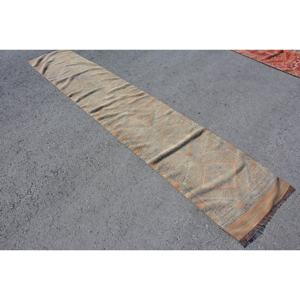 พรมปูพื้นขนแกะสไตล์ตุรกีโบราณสีเบจสีส้มขนาด23x121ฟุตทรงสี่เหลี่ยมผืนผ้าขนาดใหญ่สำหรับโถงทางเดินพรมหลังห้องทำจากยาง - Product Image 2