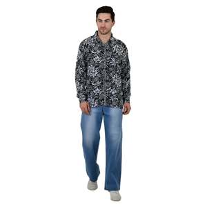 Chemise habillée élégante à manches longues pour homme, coupe ajustée, en popeline de soie mélangée, col boutonné, XL - Édition limitée, surchemise de plage - Product Image 5