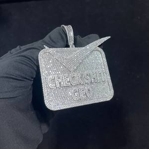 Custom 3D Animal Cartoon V <b>Pendant</b> Hip Hop Style White Gold/Rose Fine Jewelry <b>Charms</b> Gift <b>Moissanite</b> - Product Image 2