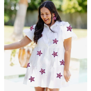 Parches únicos Sudadera blanca con cuello redondo y algodón de rizo Sudaderas del Día Nacional de EE. UU. para mujeres y niñas - Product Image 2