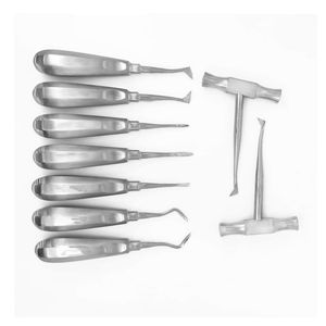 Nouveau kit de 10 extracteurs dentaires manuels et élévateurs radiculaires en acier inoxydable pour instruments dentaires, efficace pour les racines dentaires, certifié CE - Product Image 1