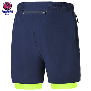 Short d'entraînement de gym 2-en-1 écologique pour hommes Short de course en polyester avec impression sublimée en vente de gros - Product Image 1