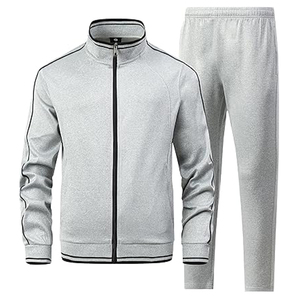 Chándales de 2 piezas con cremallera completa a prueba de viento para hombre, chándal deportivo personalizable con servicio OEM, trajes de gimnasio estampados - Product Image 6