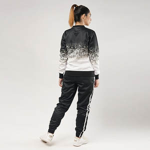 ชุดวอร์มสำหรับผู้หญิงมีซิปพิมพ์ซับลิเมชันแห้งเร็วชุดวิ่ง - Product Image 4