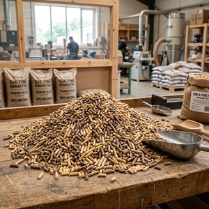 Granulés de bois mélangés chêne et pin haute densité, combustible écologique pour chaudière, norme DIN+ A1, biomasse de haute qualité, vente en gros professionnelle - Product Image 2