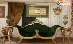 Sofá tallado de gama alta italiano de 3 plazas, chaise Italiano de Diseño de lujo para salón, nuevo chaise pulido dorado moderno para el hogar - Product Image 6