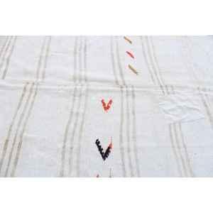 พรมตุรกีขนาด 6.4x12.5 ฟุต, พรมวินเทจขนาดใหญ่พิเศษ, พรมขนสัตว์ลายดอกไม้สีขาว - Product Image 4