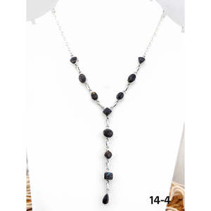 Collar Artesanal del Suroeste con Plata de Ley y Ónix Geométrico, Cadenas Étnicas para Bodas y Compromisos - Product Image 1