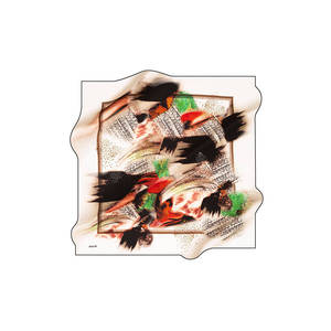 Pañuelo cuadrado estampado de crepé de seda satinado Off-White - Product Image 2