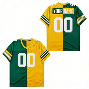 Maillots de football américain personnalisables pour hommes, respirants, anti-humidité, grande taille, manches courtes, polyester/nylon, anti-UV, sur mesure - Product Image 1