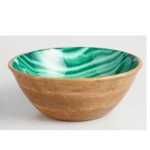 Vajilla de esmalte hecha a mano y ensaladera de madera de mango personalizada impresionante para fiestas y servicio de restaurante elegante - Product Image 4