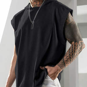 <b>Mens</b> Summer <b>Sleeveless</b> Hoodies Gym <b>Mens</b> Hooded Tank Top Summer <b>Sleeveless</b> Tops Summer <b>Sleeveless</b> Hoodie - Product Image 5