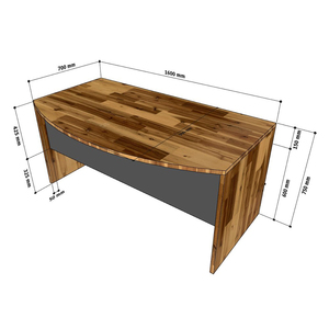 Executive Melaleuca Wood BGD68051 Desk with Rounded Edges and <b>Drawers</b> Luxury Contemporary Office Furniture - Product Image 5