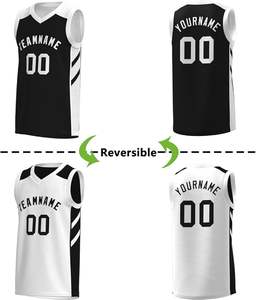 Maillot de basket-ball réversible personnalisé pour hommes et jeunes, imprimé avec le nom de l'équipe, le numéro et le logo - Product Image 2