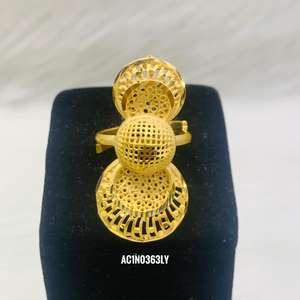 Fashion Latest Stylish Fancy Festive Wedding Party Short <b>Necklace</b> Set With Earrings & Rings 18K One Gram Gold Plated Jewellery - Product Image 3