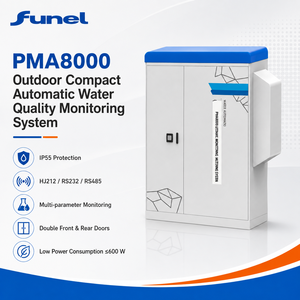 Stazione di Monitoraggio della Qualità dell'Acqua Multiparametrica PMA8000 con Campionamento Automatico e Autopulizia, IP55, con Dati Remoti HJ212 RS232 - Product Image 1