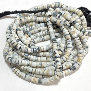 Dendrite Opal Smooth Tire Shape Beads, 7-7.5MM Natural Gemstone Plain Tire Beads, Wholesale Beading Supplies - Product Image 3