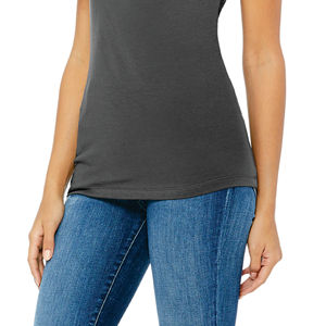 Camiseta de algodón peinado y anillo hilado Airlume 100% para mujer, camisa de hombro con cinta, longitud de cuerpo más larga, 32 onzas, 4,2 oz - Product Image 5