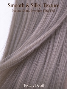 Ash Brown Long Straight <b>Wig</b> High Layered Smooth Fiber Natural Volume Daily Wear Hairpiece - Product Image 6