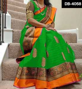 Vêtements ethniques tendance Khadi, vêtements de mariage en coton imprimé, sarouel avec Blouse fantaisie, pièces pour occasions spatiales, vêtements de travail de tissage - Product Image 2