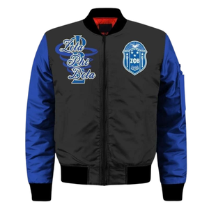 Veste en satin Zeta Phi Beta, vêtements grecs, bleu et blanc pour femmes, sororité 1920, broderie du bouclier ZPB, vêtements de sport de qualité supérieure en nylon - Product Image 1