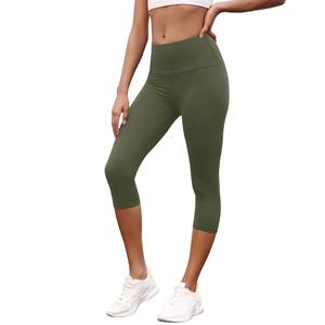 Pantalones Capri de cintura alta supersuaves para mujer, mallas de punto para gimnasio, Fitness, para entrenamiento, Yoga, correr, Push-up, Atlético - Product Image 4