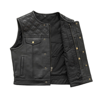 Gilet de moto en cuir et toile pour homme, personnalisé, respirant, imperméable, coupe-vent, séchage rapide, pour l'hiver, vente en gros